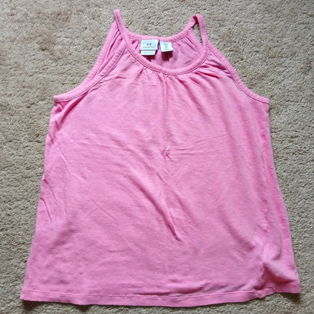Halston Linen Tank Top Pink Size Small